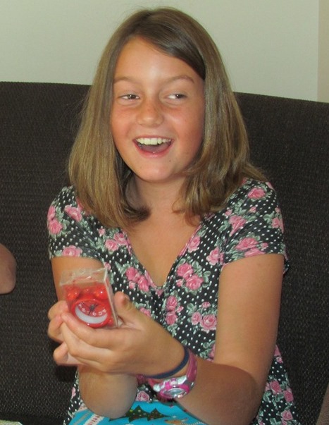 009 Shannon thrilled with her clock from Santa